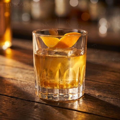 Apple Old Fashioned cocktail made with LYUBOMIROFF Apple Liqueur
