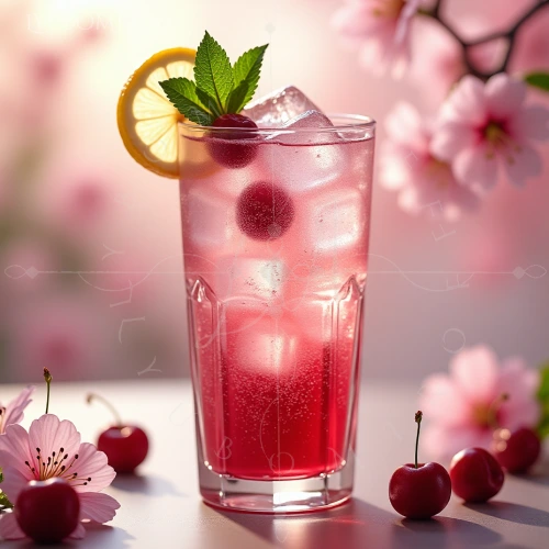 Cherry Blossom Fizz cocktail