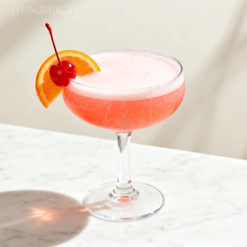 Cherry Citrus Gin Fizz cocktail made with LYUBOMIROFF Cherry Liqueur