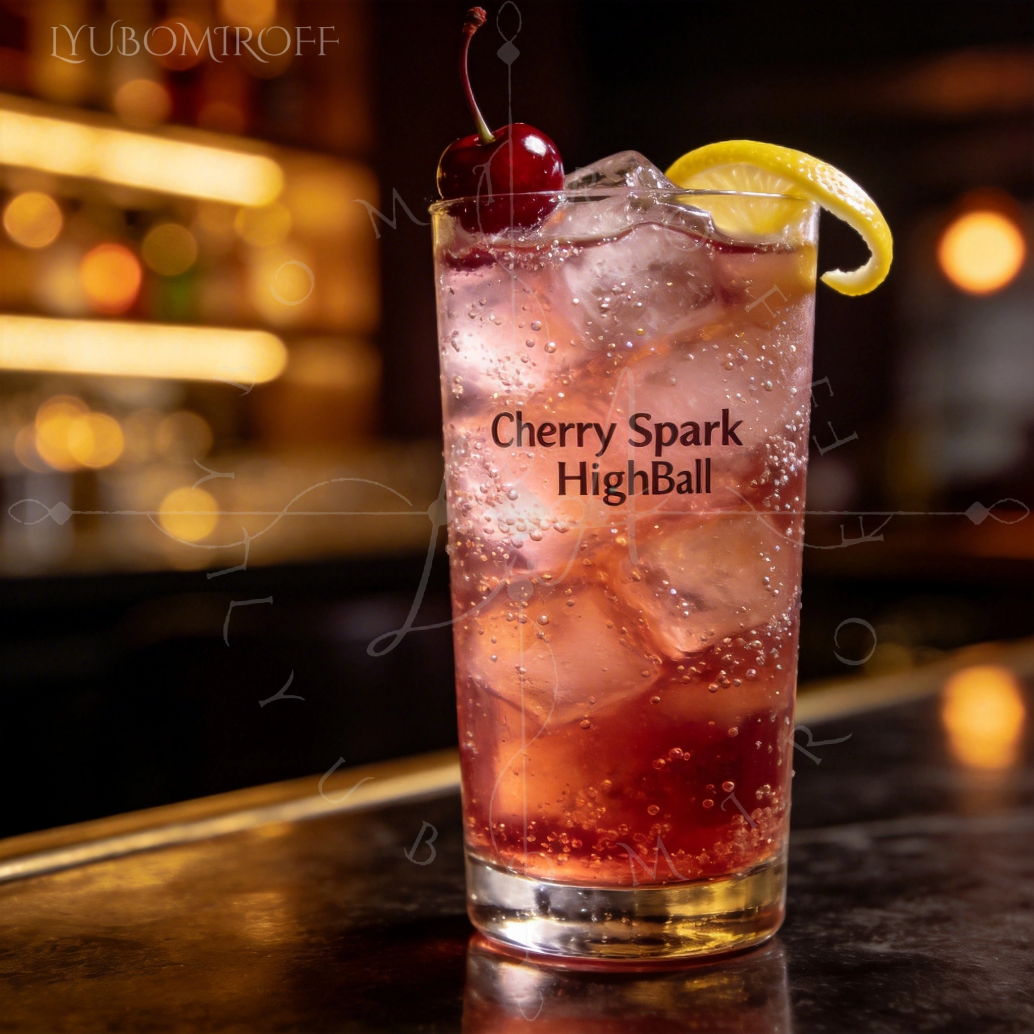 Cherry Spark Highball cocktail – LYUBOMIROFF