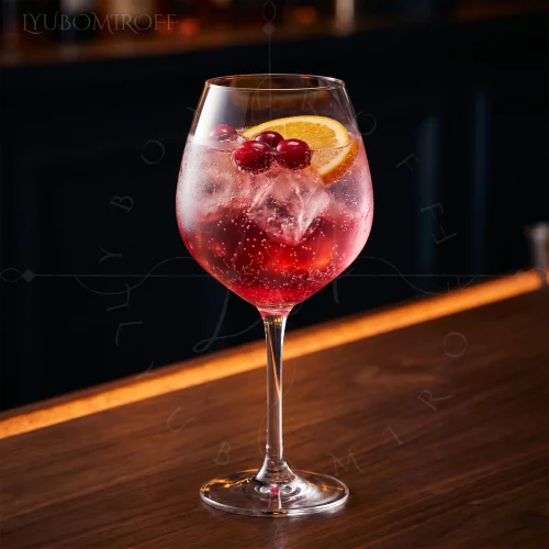 Cranberry Spritz cocktail made with LYUBOMIROFF Cranberry Liqueur