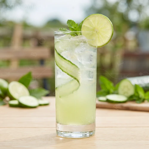 Cucumber Honey Breeze cocktail made with LYUBOMIROFF Honey Liqueur