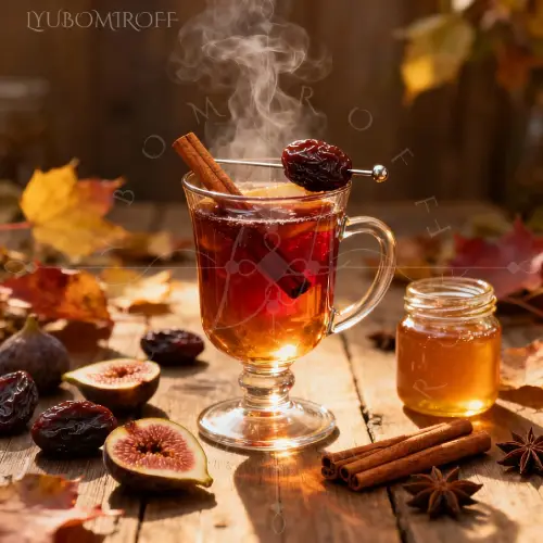 Fireside Orchard cocktail made with LYUBOMIROFF Prune Liqueur
