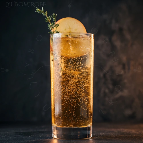 Orchard & Honey Fizz cocktail with LYUBOMIROFF Apple Liqueur