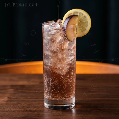 Prune Highball cocktail made with LYUBOMIROFF Prune Liqueur