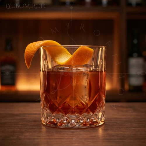 Prune Old Fashioned cocktail made with LYUBOMIROFF Prune Liqueur