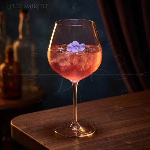 River of Light cocktail made with LYUBOMIROFF Cranberry Liqueur