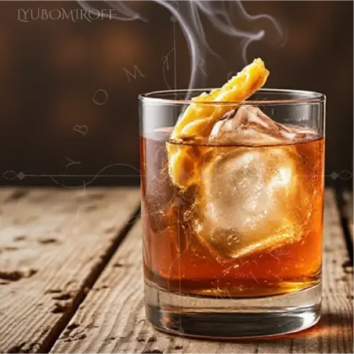 The Rust & Fire cocktail made with LYUBOMIROFF Rusty Horseradish Liqueur