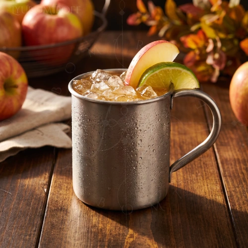 Spiced Apple Mule cocktail made with LYUBOMIROFF Apple Liqueur