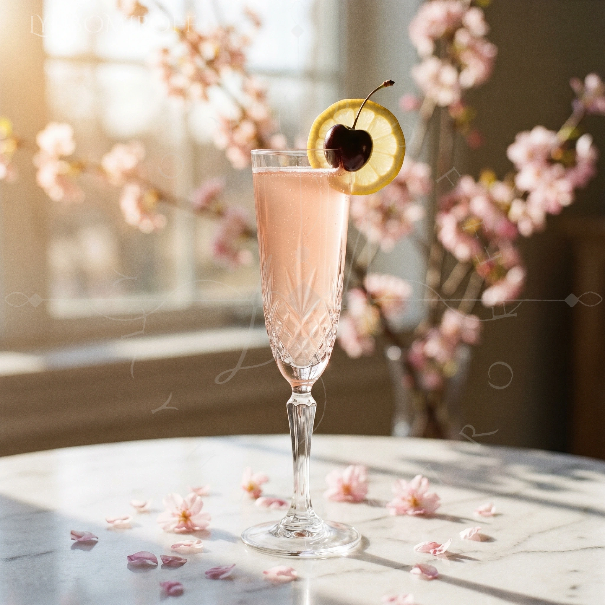 Cherry Blossom Fizz cocktail – LYUBOMIROFF
