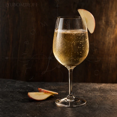 Orchard Sparkle cocktail made with LYUBOMIROFF Apple Liqueur